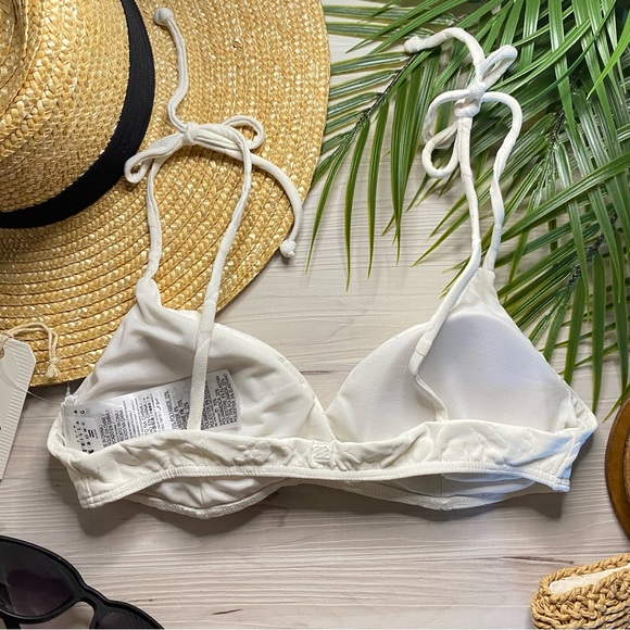 Billabong Fade To White Crystal Tides Tali Triangle Bralette Bikini Top - Picture 7 of 12